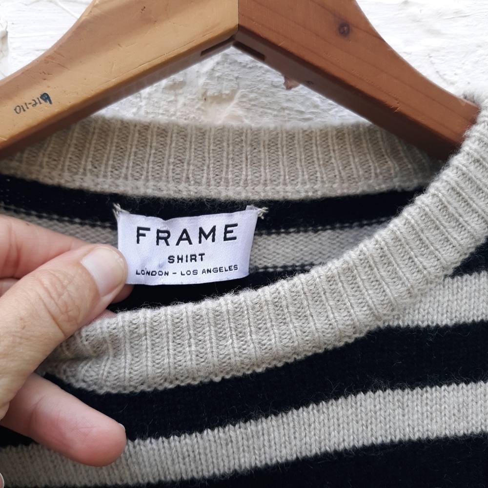 Frame Cashmere Bone & Noir Structure Stripe - image 5